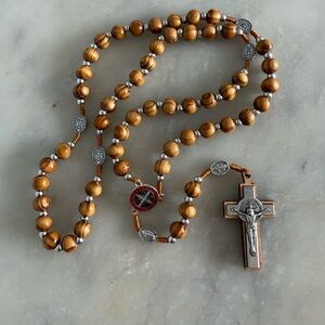 Wooden Rosary Beads with Crucifix